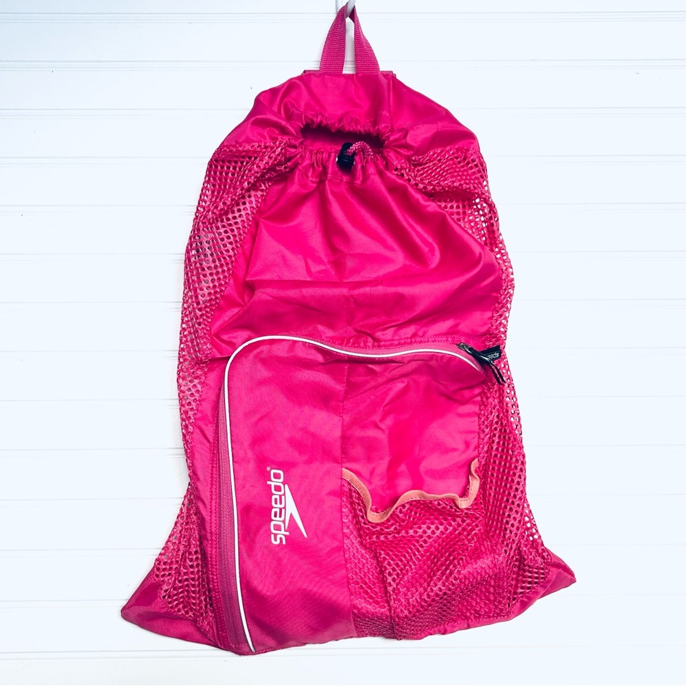 Speedo Deluxe Ventilator Mesh Bag Backpack Swim PINK